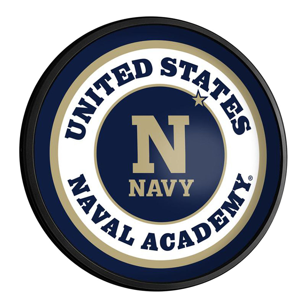 Navy Midshipmen Slimline Round Lighted Wall Sign