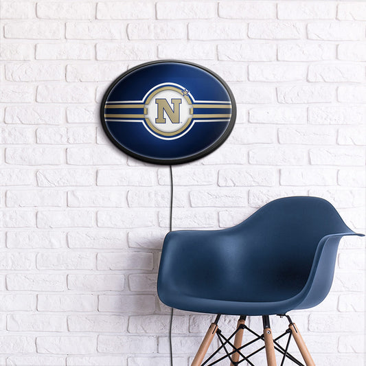 Navy Midshipmen Slimline Oval Lighted Wall Sign Room View