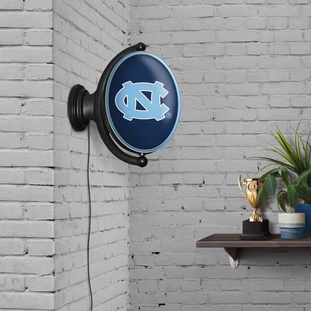 North Carolina Tar Heels Oval Rotating Wall Sign Room View