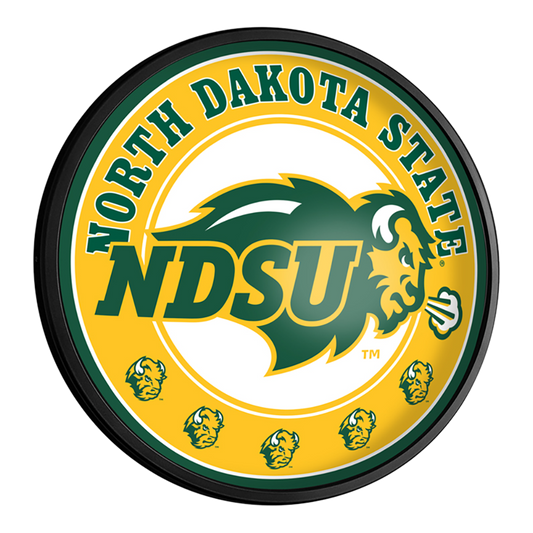 North Dakota State Bison Slimline Round Lighted Wall Sign