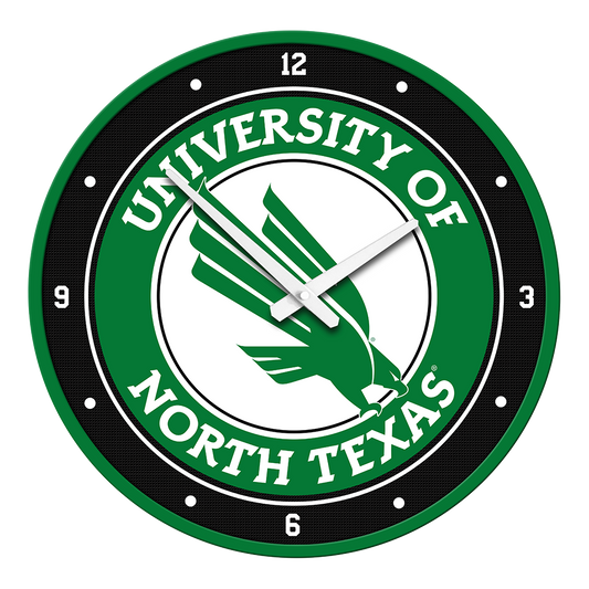 North Texas Mean Green Round Wall Clock