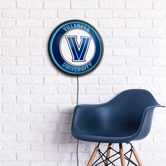 Villanova Wildcats Slimline Round Lighted Wall Sign Room View