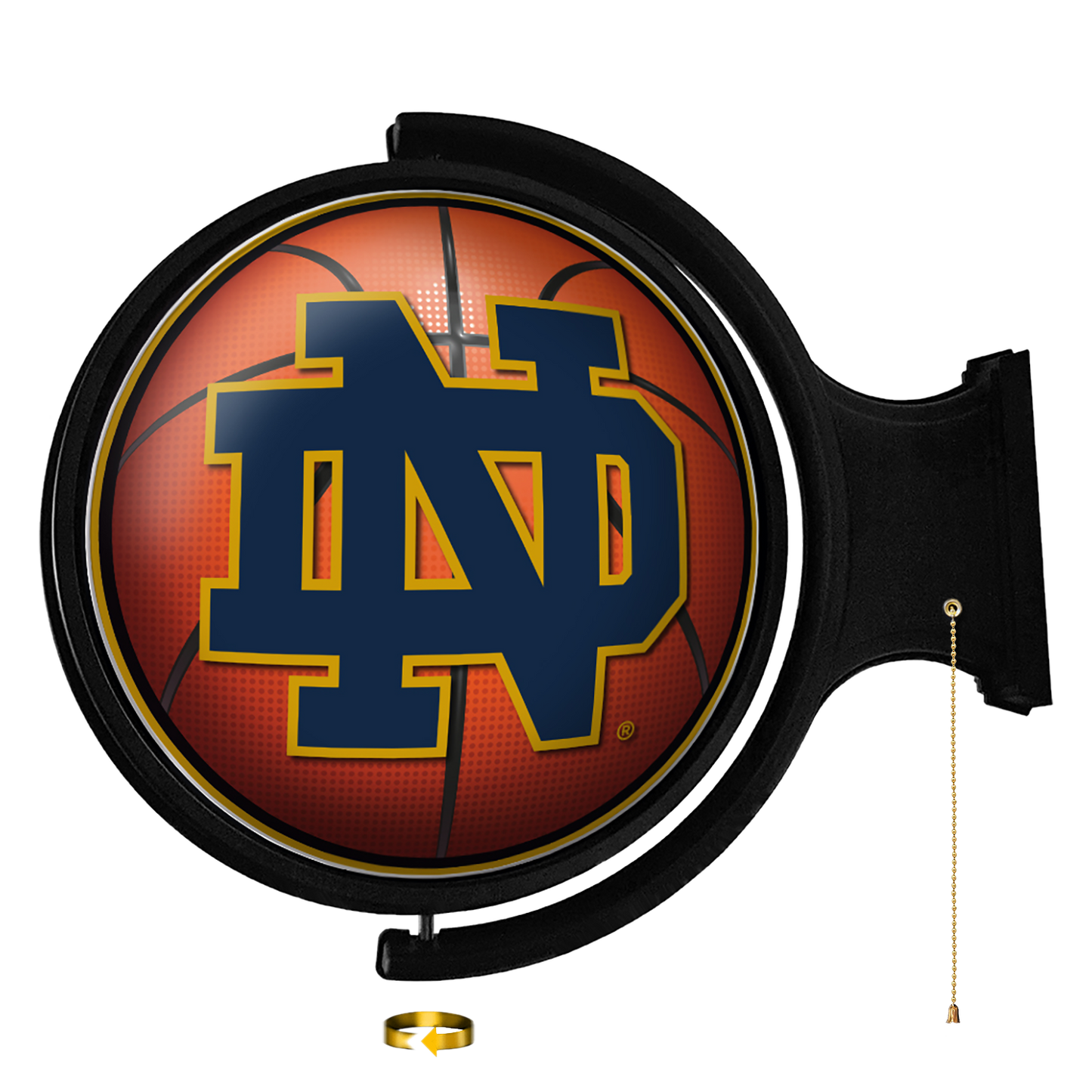 Notre Dame Fighting Irish Round Basketball Rotating Wall Sign