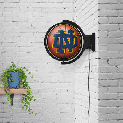 Notre Dame Fighting Irish Round Basketball Rotating Wall Sign Room View