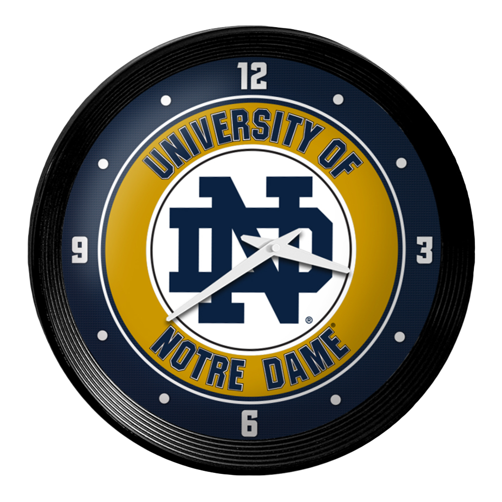 Notre Dame Fighting Irish Ribbed Wall Clock