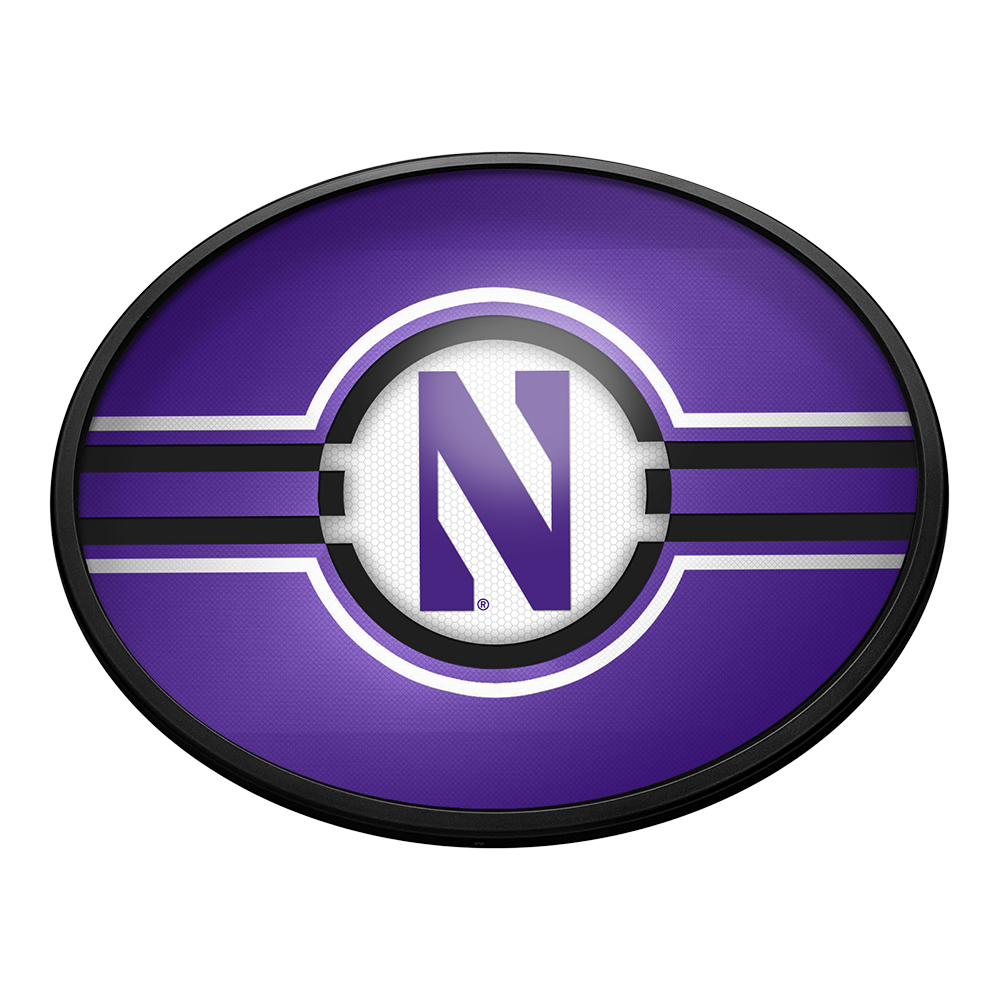 Northwestern Wildcats Slimline Oval Lighted Wall Sign