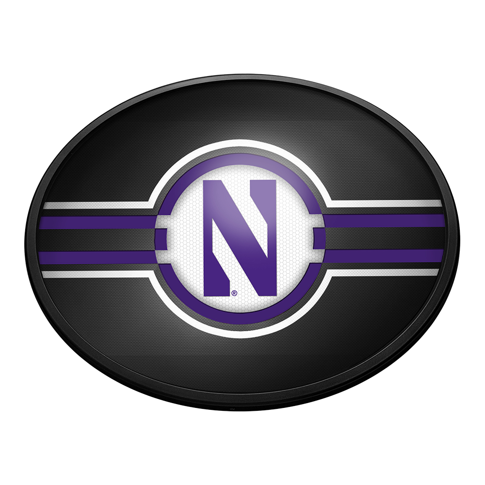 Northwestern Wildcats Slimline Oval Lighted Wall Sign