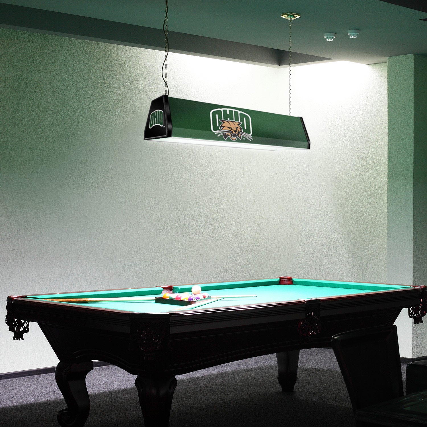 Ohio Bobcats Standard Pool Table Light Room View