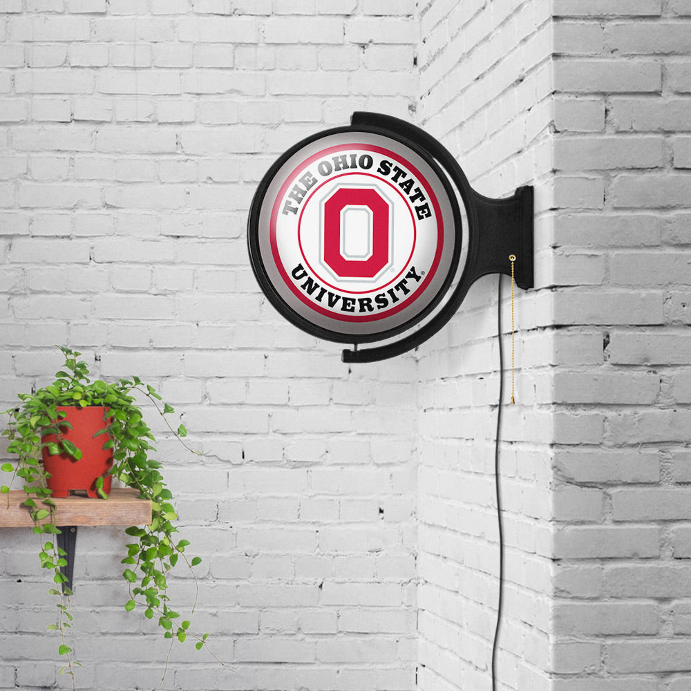 Ohio State Buckeyes Round Rotating Wall Sign Room View