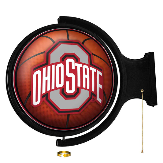 Ohio State Buckeyes Round Basketball Rotating Wall Sign