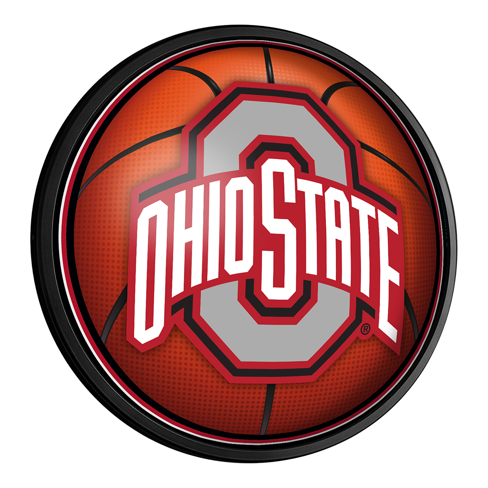 Ohio State Buckeyes Basketball Slimline Round Lighted Wall Sign