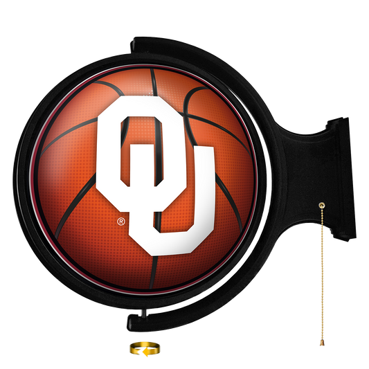 Oklahoma Sooners Round Basketball Rotating Wall Sign