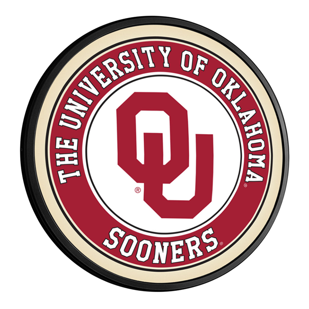 Oklahoma Sooners Slimline Round Lighted Wall Sign