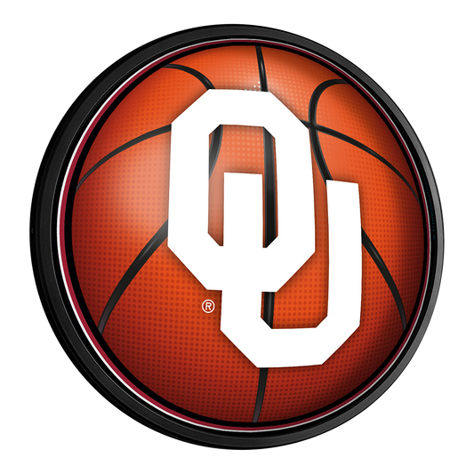 Oklahoma Sooners Basketball Slimline Round Lighted Wall Sign