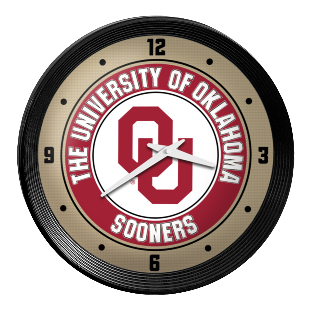 Oklahoma Sooners Ribbed Wall Clock