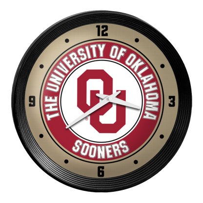 Oklahoma Sooners Ribbed Wall Clock