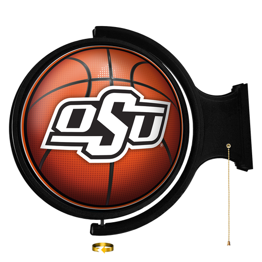 Oklahoma State Cowboys Round Basketball Rotating Wall Sign