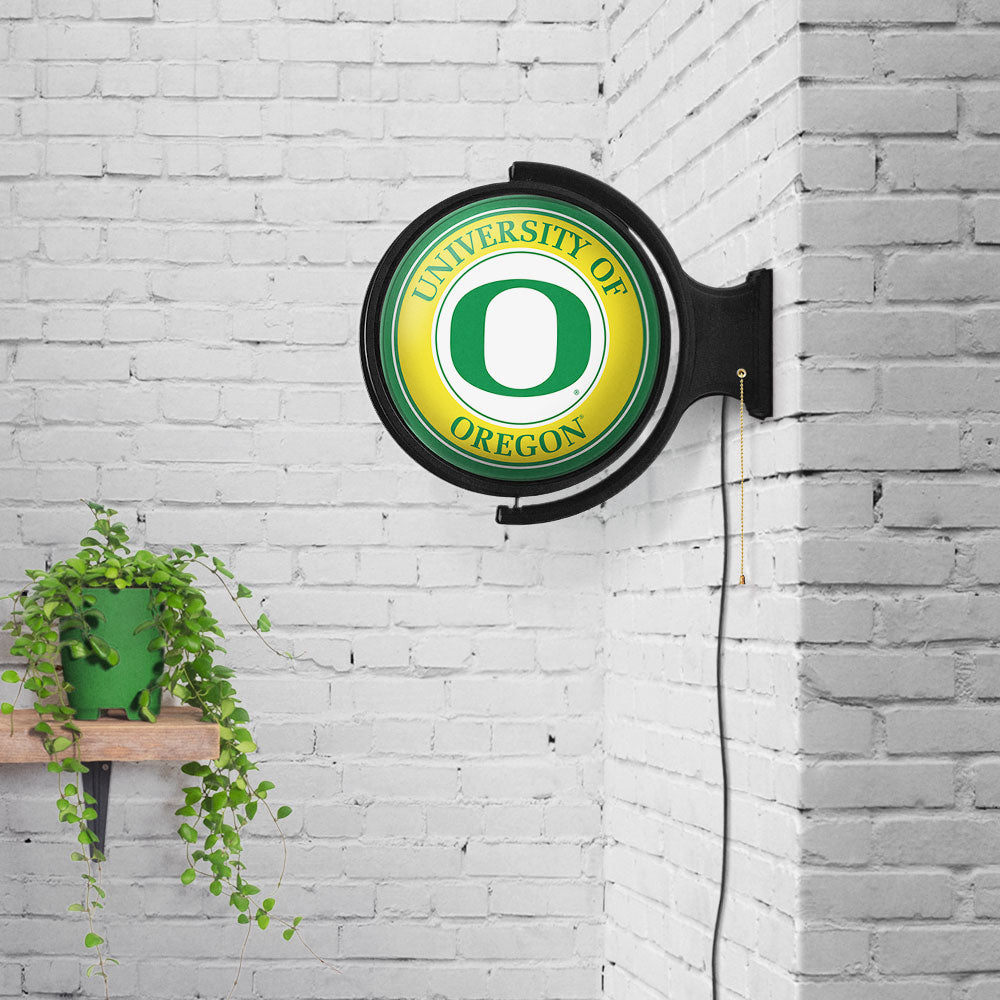 Oregon Ducks Round Rotating Wall Sign Room View