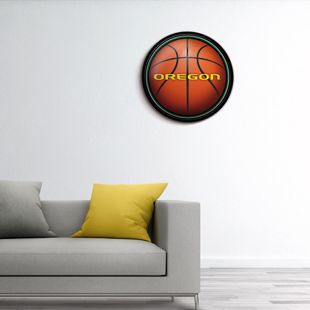 Oregon Ducks Basketball Modern Disc Wall Sign Room View