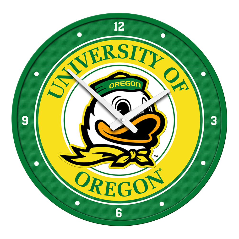 Oregon Ducks Round Wall Clock