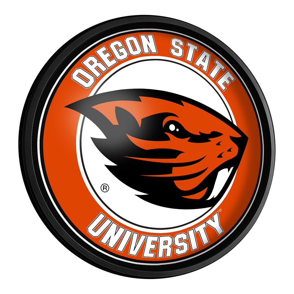 Oregon State Beavers Slimline Round Lighted Wall Sign