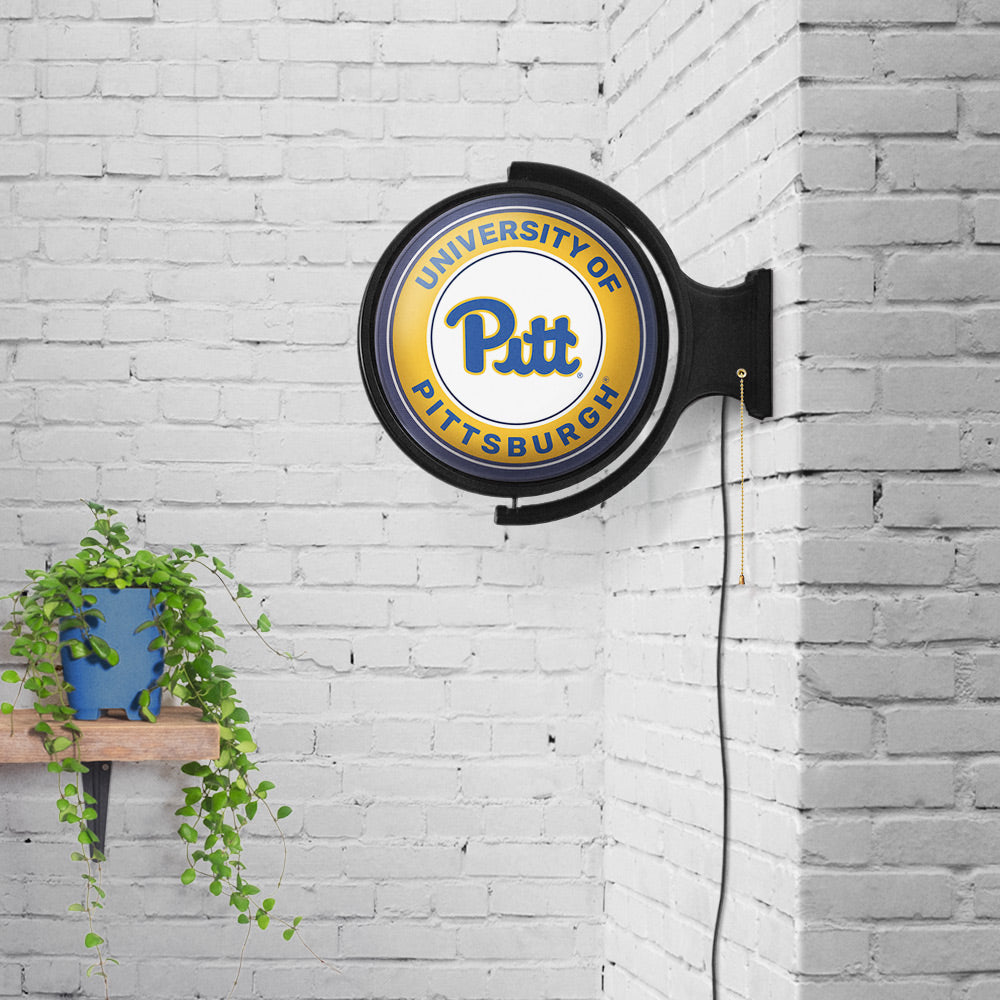 Pittsburgh Panthers Round Rotating Wall Sign Room View