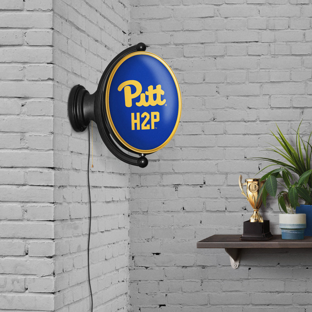 Pittsburgh Panthers Oval Rotating Wall Sign Room View