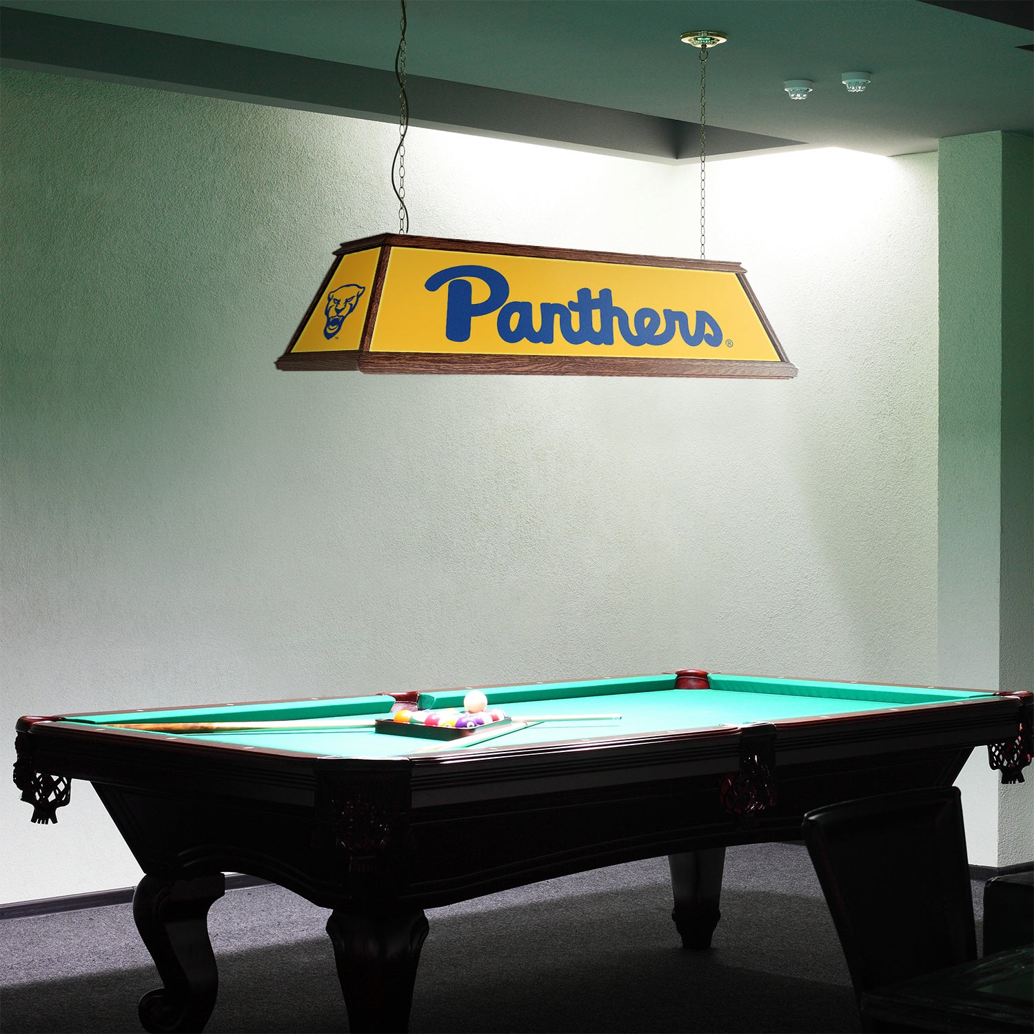 Pittsburgh Panthers Premium Pool Table Light Room View