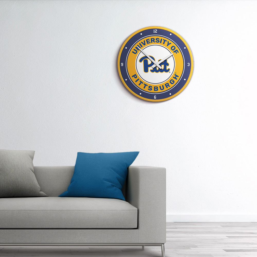 Pittsburgh Panthers Round Wall Clock Room View
