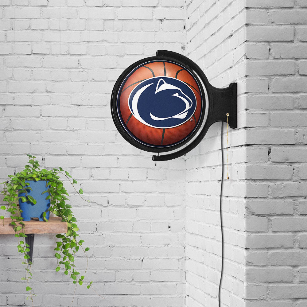 Penn State Nittany Lions Round Basketball Rotating Wall Sign Room View