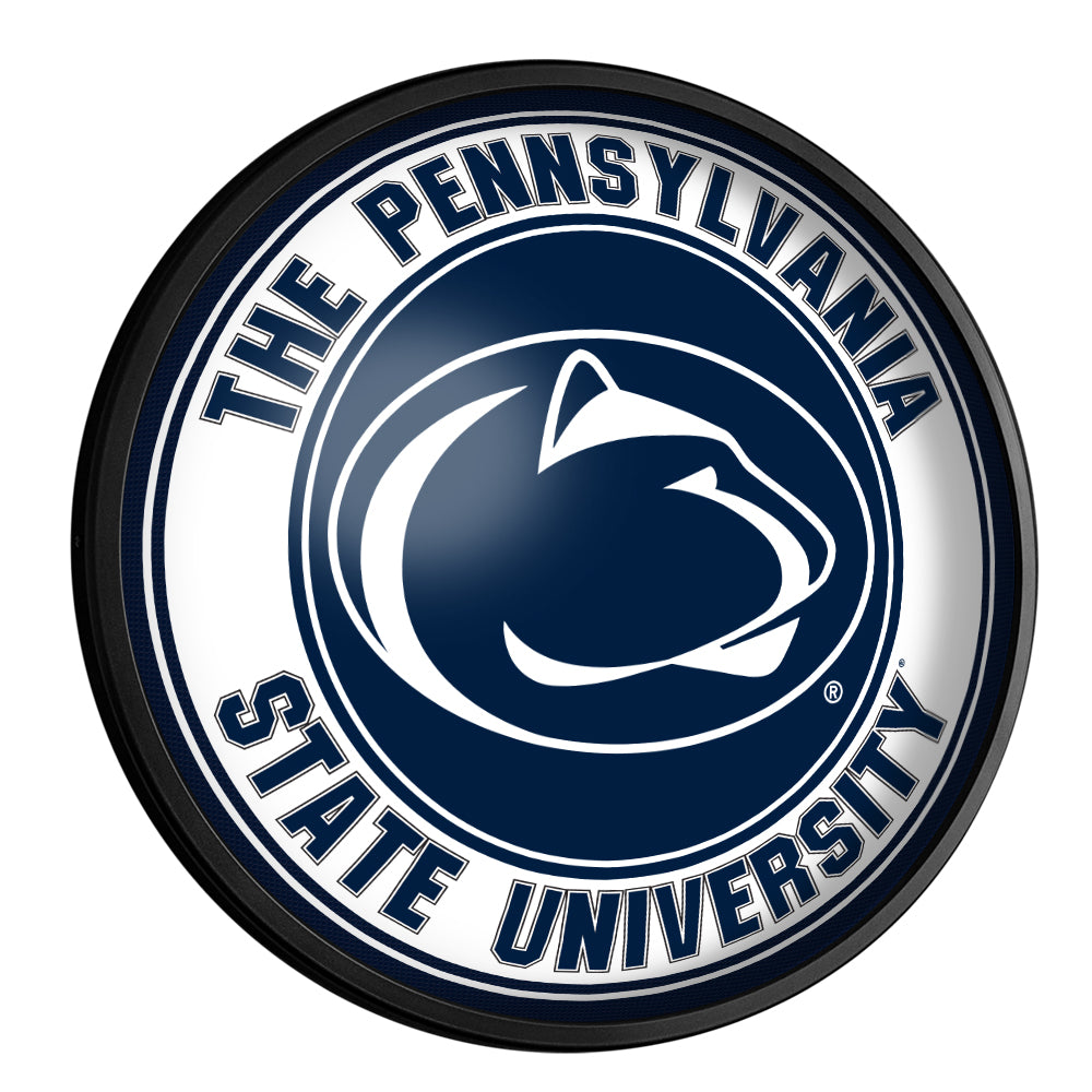 Penn State Nittany Lions Slimline Round Lighted Wall Sign Room View