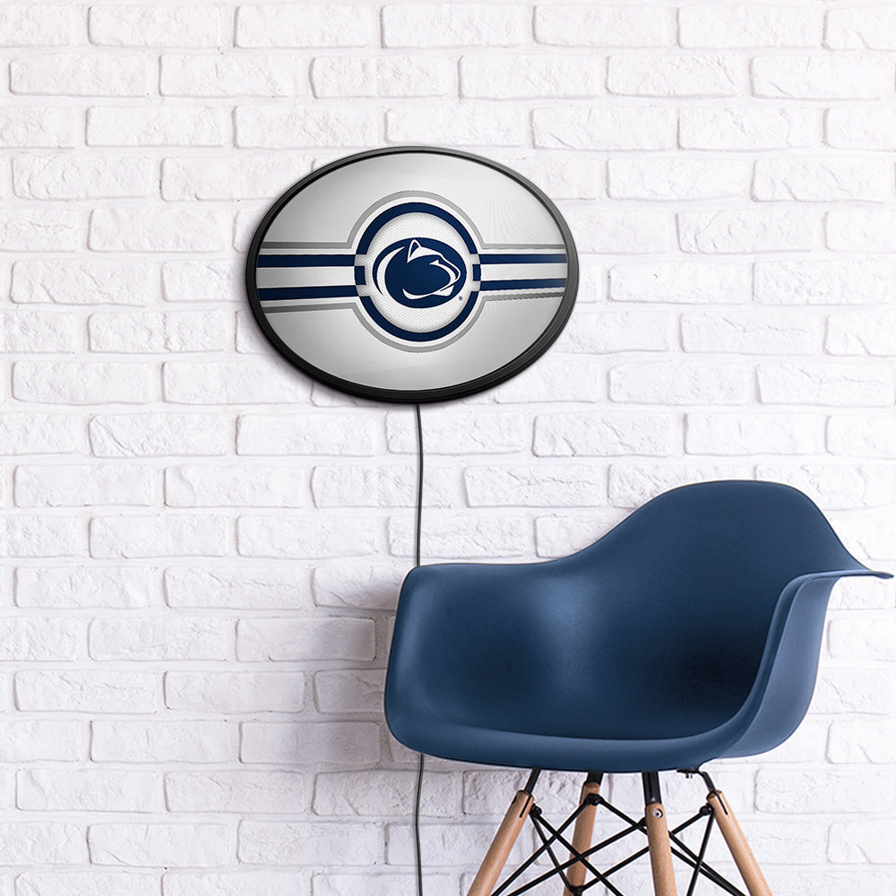 Penn State Nittany Lions Slimline Oval Lighted Wall Sign Room View