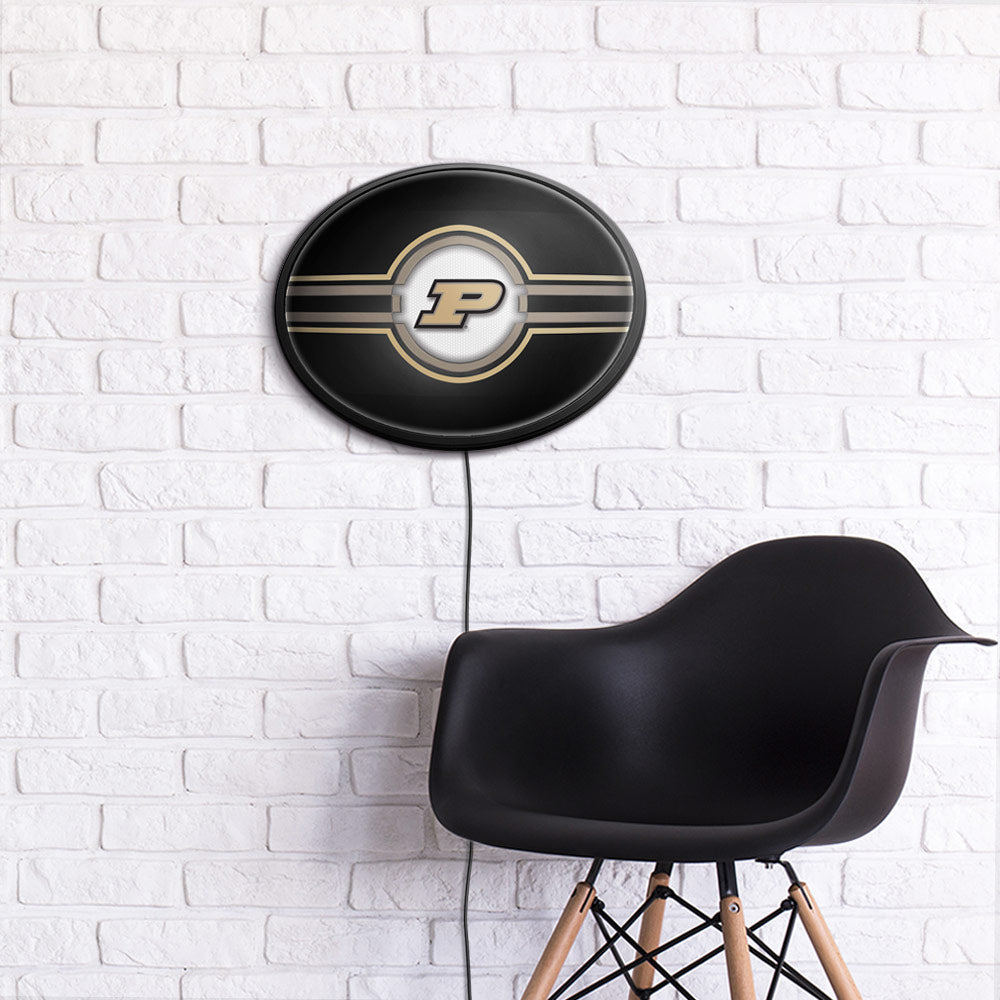 Purdue Boilermakers Slimline Oval Lighted Wall Sign Room View