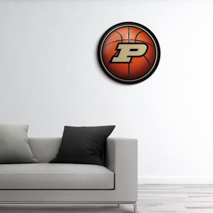 Purdue Boilermakers Basketball Modern Disc Wall Sign Room View