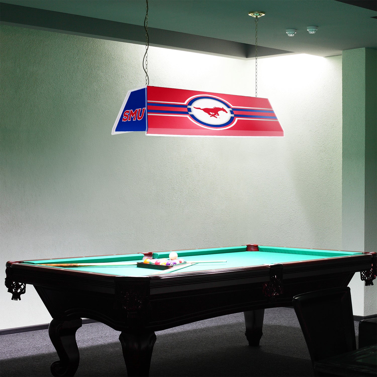 SMU Mustangs Edge Glow Pool Table Light Room View