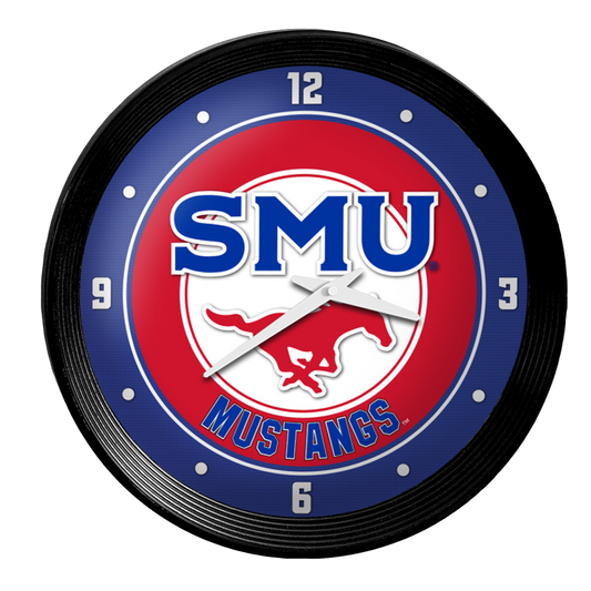 SMU Mustangs Ribbed Wall Clock