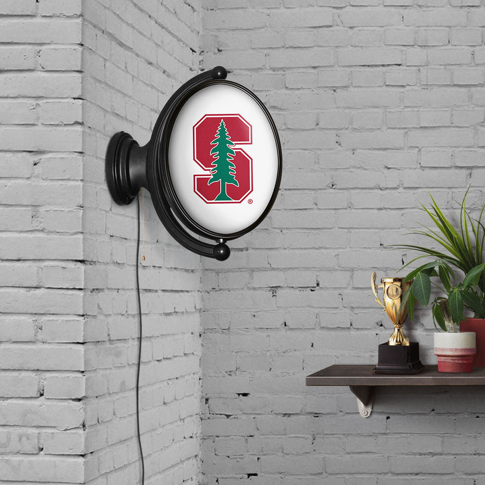 Stanford Cardinal Oval Rotating Wall Sign Room View