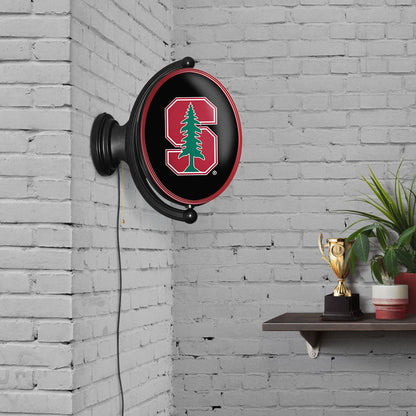 Stanford Cardinal Oval Rotating Wall Sign Room View