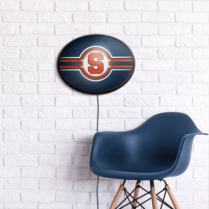 Syracuse Orange Slimline Oval Lighted Wall Sign Room View