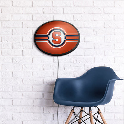 Syracuse Orange Slimline Oval Lighted Wall Sign Room View