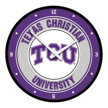 TCU Horned Frogs Round Wall Clock