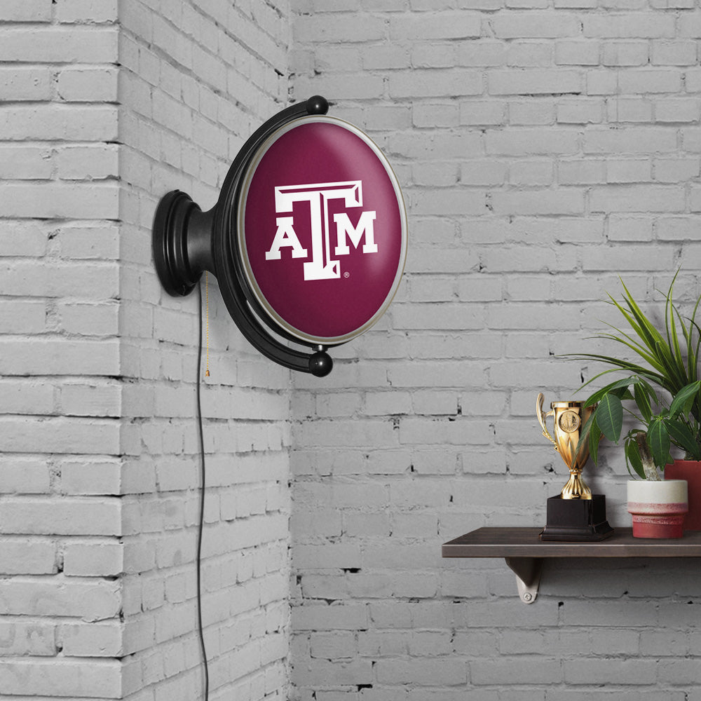 Texas A&M Aggies Oval Rotating Wall Sign Room View