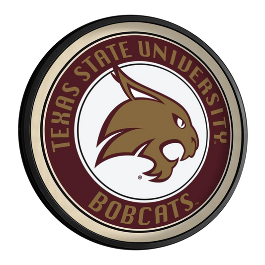 Texas State Bobcats Slimline Round Lighted Wall Sign