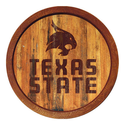 Texas State Bobcats Branded Barrel Top Sign