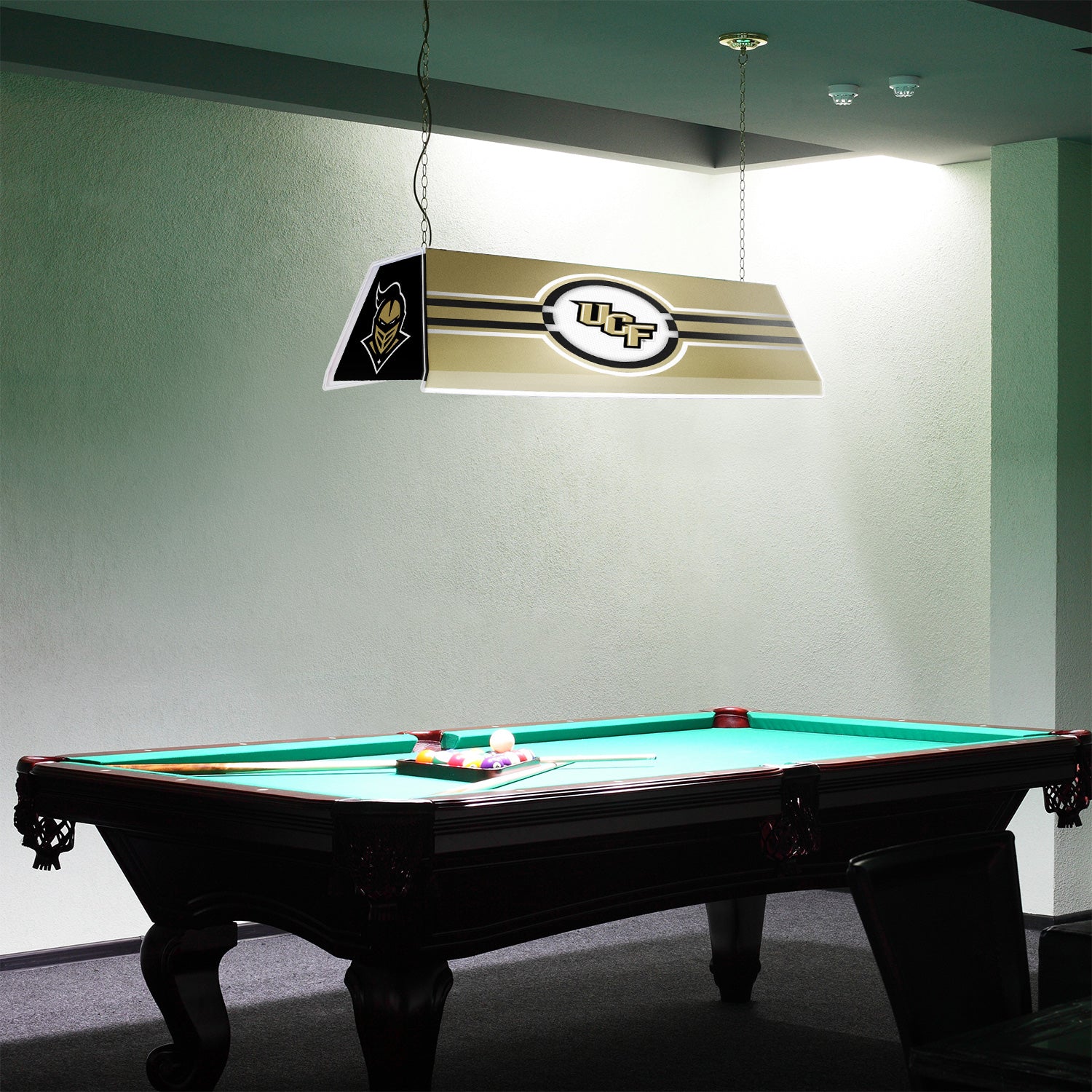 Central Florida Knights Edge Glow Pool Table Light Room View