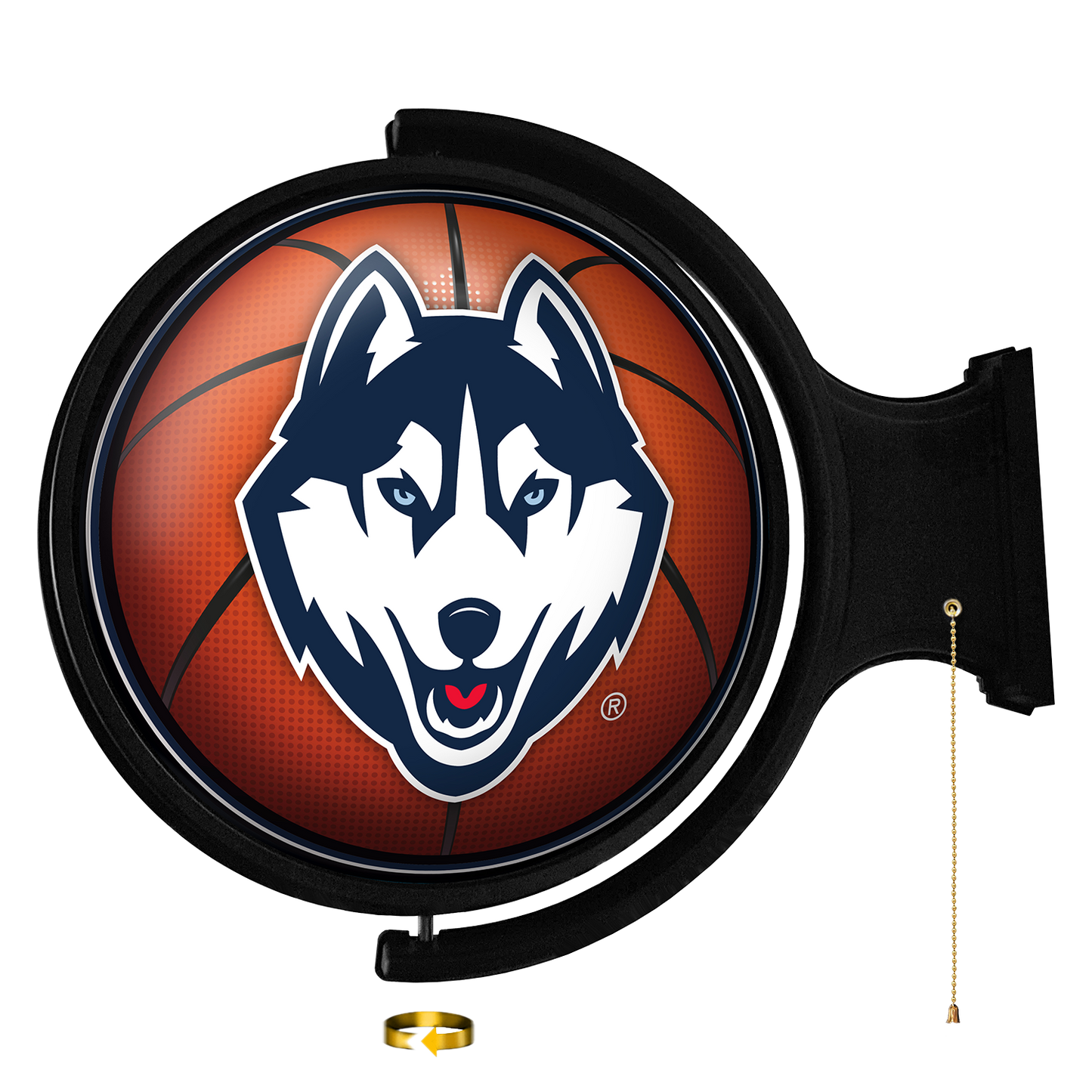 Connecticut Huskies Round Basketball Rotating Wall Sign