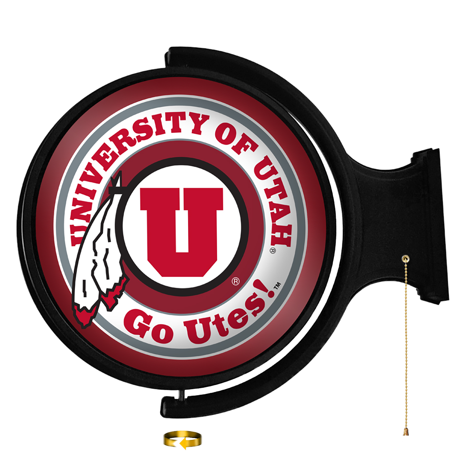 Utah Utes Round Rotating Wall Sign
