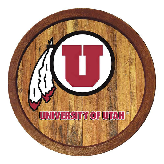 Utah Utes Barrel Top Sign