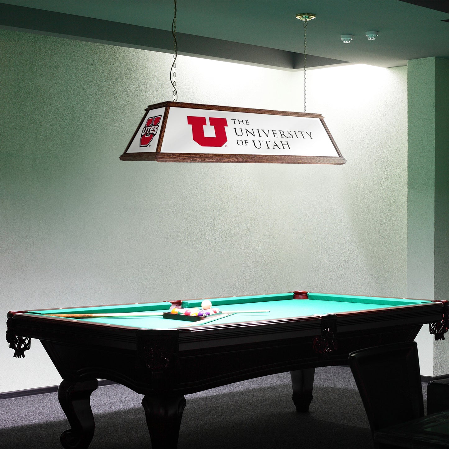 Utah Utes Premium Pool Table Light Room View