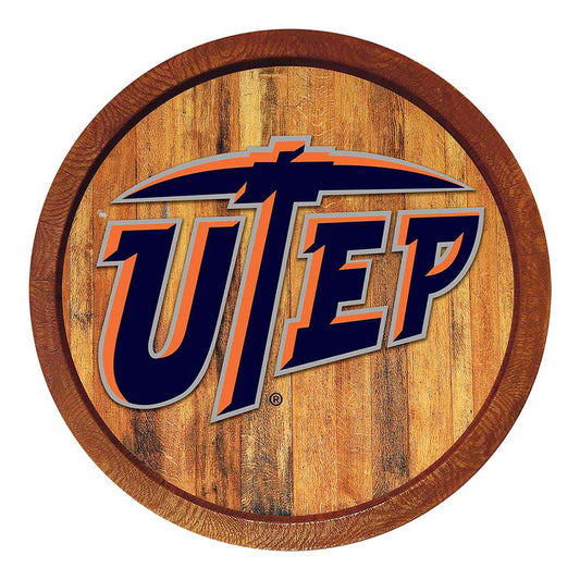 UTEP Miners Barrel Top Sign